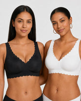 Deep V Seamless Scalloped Wireless Lift Bra