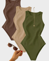 Slim-Fit Sleeveless Bodysuit Top