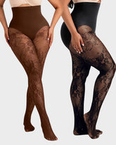 High-Waist Floral Lace Light Control Shaping Tights