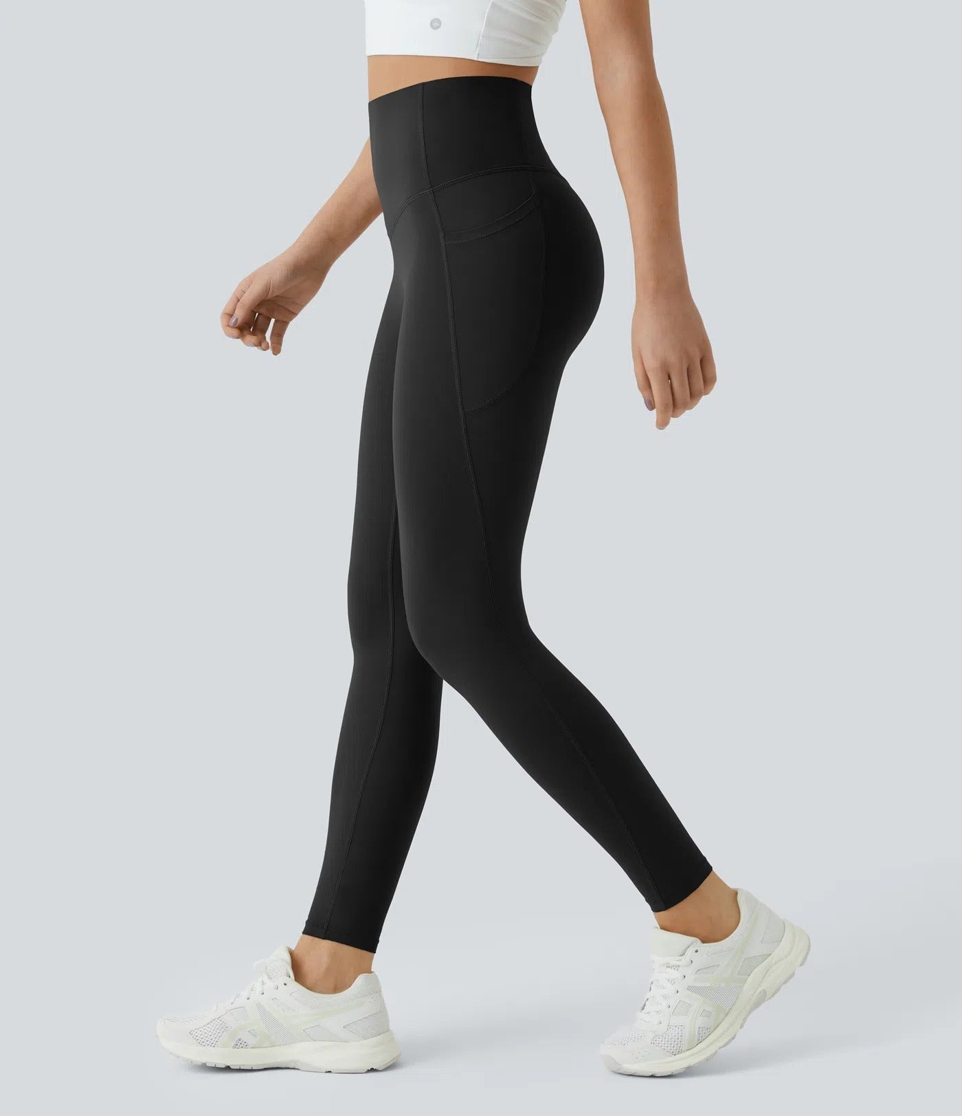 High Waisted Tummy Control Workout Leggings with Side Pockets