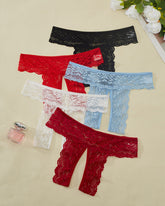 Women Sexy Lingeries 5 sets Crotchless Panties