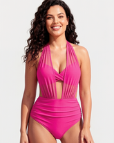 High-Waisted Mesh Bikini Set with Tummy Control Fit