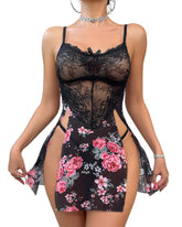 Women’s Strappy Lace Chemise Nightgown