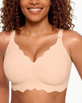 Soft Full Coverage Scalloped Wireless Jelly Bra