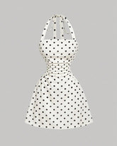 Ruched Tie-Back Halter A-Line Dress