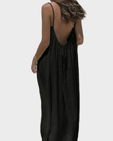 Women’s Elegant Solid Color Backless Slip Dress