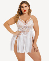 Plus Size Sexy Mesh Babydoll with Side Slit