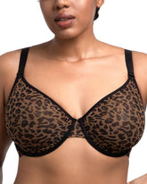 Leopard Mesh Wireless Bra – Breathable, Unlined & Plus Size Comfort