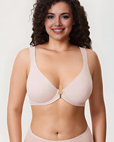 Front Closure Underwire Unlined Back Support Plunge Bra