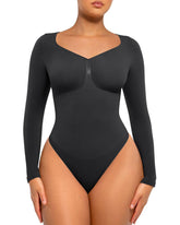 Womenswear Seamless Sculpt Long Sleeve Thong Bodysuit for Tummy Control