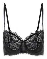 Women's Sexy Lace Push Up Plus Size Bra Sheer Balconette Underwire Unlined