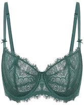 Women's Sexy Lace Push Up Plus Size Bra Sheer Balconette Underwire Unlined