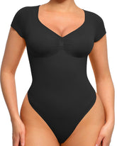 Women’s V-Neck Compression Bodysuit – Seamless Shapewear Top