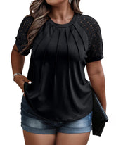 Summer Plus Size Lace Blouse Tee (1X–5X)