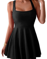 Women’s Tummy Control Swimdress – One-Piece with Pocket