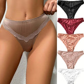 5Pcs Seamless Lace Low Rise Thong for Women Soft Stretch Panties