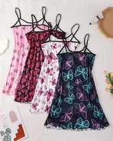 Sexy Butterfly Print Cami Sleep Dress