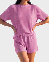 Summer Rib Knit Two-Piece Loungewear Set