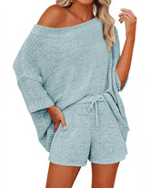 Women’s 2-Piece Off-Shoulder Sweater & Shorts Set