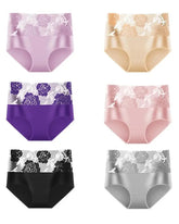 6-Pack Women’s High Waist Cotton Briefs, Tummy Control Printed Stretch Panties Set