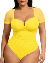 Short Sleeve Tummy Control Shapewear Bodysuit