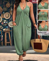 Women’s Pocket Jumpsuit, Sleeveless Casual Plus Size