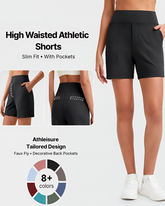 High-Waisted Athletic Bermuda Shorts With Pockets