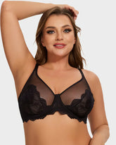 Full Coverage Lace Black Minimizer Bra