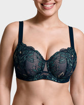Floral Lace Plus Size Unlined Minimizer Bra