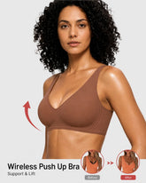 Deep V Seamless Wireless Push-Up Bra