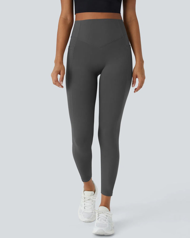 High Waisted Tummy Control Workout Leggings with Side Pockets