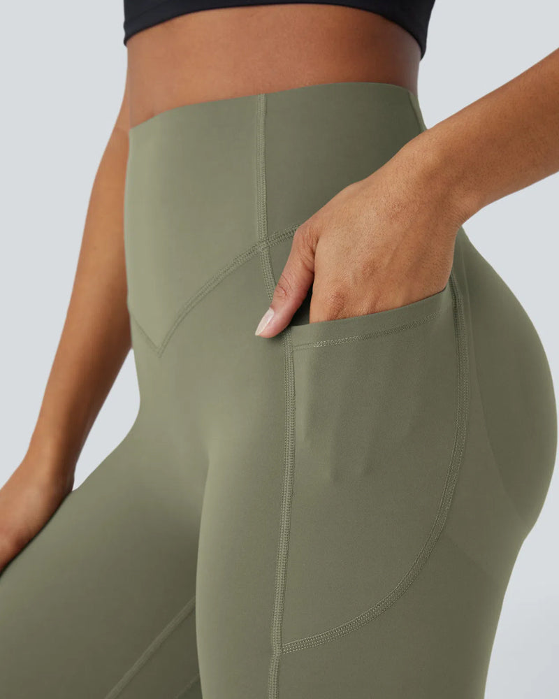 High Waisted Tummy Control Workout Leggings with Side Pockets