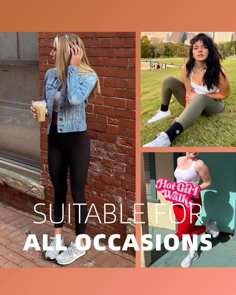 High Waisted Tummy Control Workout Leggings with Side Pockets