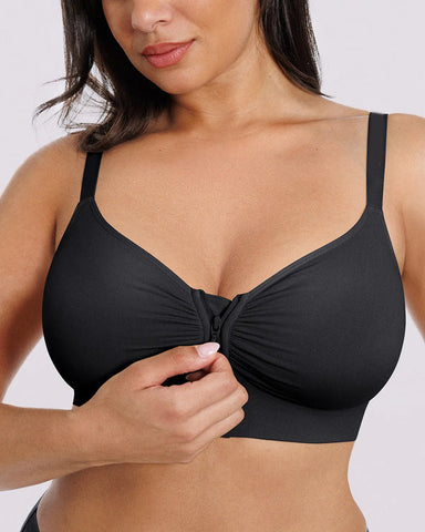 Bare Essentials Skin Flow Front-Zipper Wireless Bra