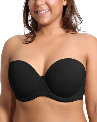 Strapless Mesh Underwire Balconette Bra