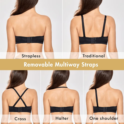 Strapless Mesh Underwire Balconette Bra
