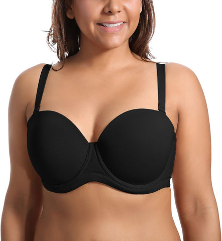 Strapless Mesh Underwire Balconette Bra
