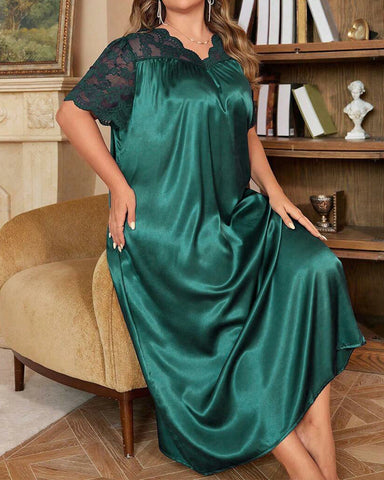 Plus Size Soft Ice Silk Sleepwear