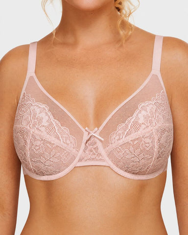 Floral Lace Unlined Full-Coverage Underwire Bra