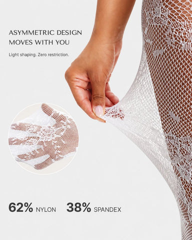 High-Waist Floral Lace Light Control Shaping Tights