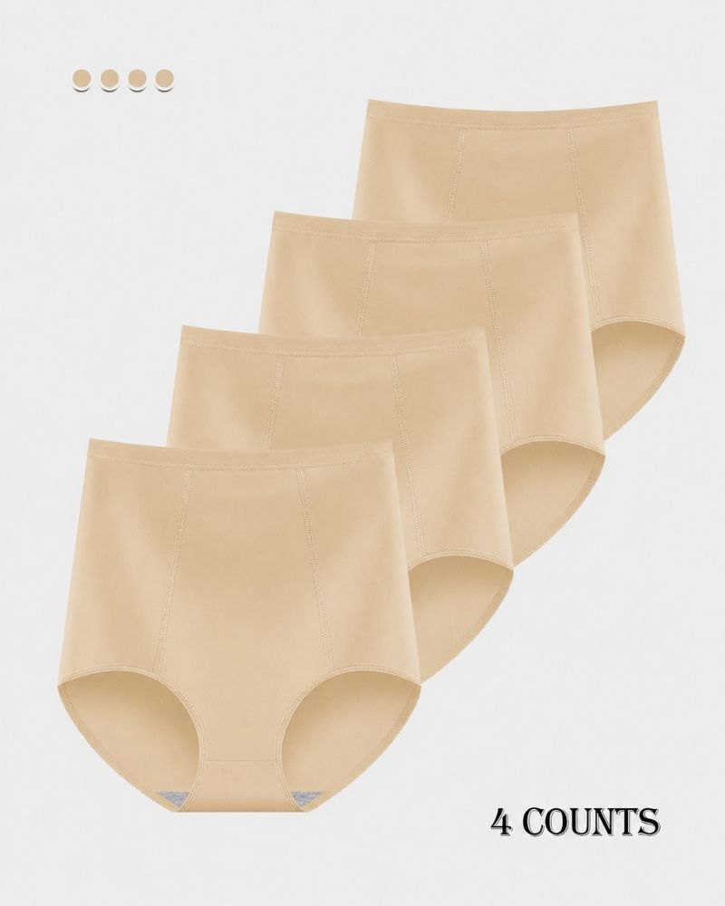 4-Pack High-Waist Cotton Stretch Briefs