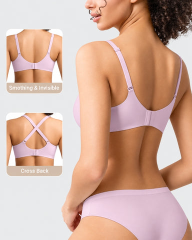 3-Pack Wireless Square-Neck Balconette Bras