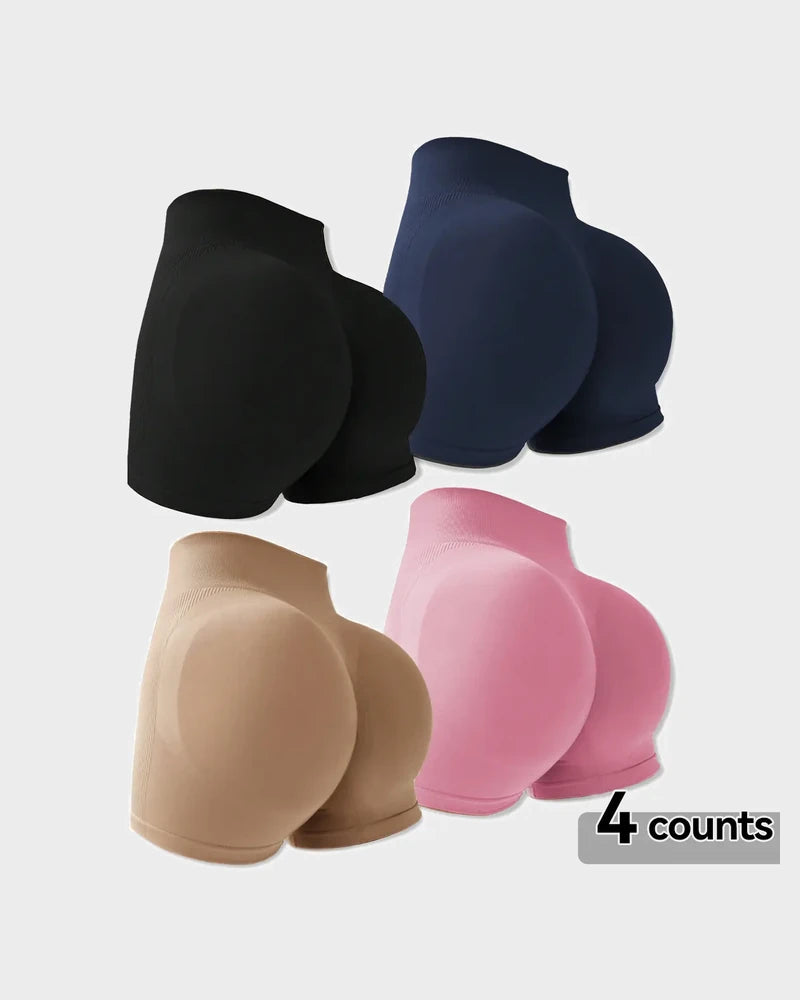 4-Pack High-Waist Seamless Butt-Lifting Shorts