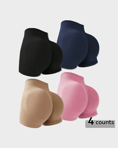 4-Pack High-Waist Seamless Butt-Lifting Shorts