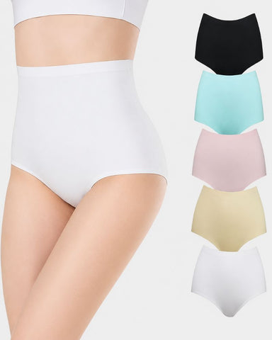 5-Pack High-Waist Seamless No-Show Briefs