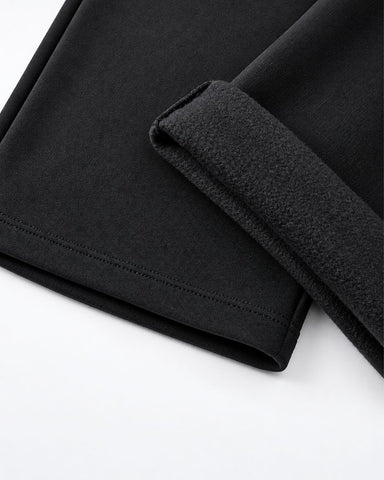 Fleece-Lined Wide-Leg Drawstring Pants