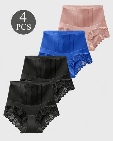 4-Pack High-Waist Lace Shaping Panties