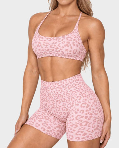 Seamless Multi-Print Sculpting Sports Bra & Shorts Set