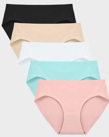 5-Pack High-Waist Seamless No-Show Briefs