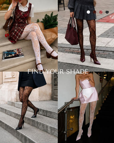 High-Waist Floral Lace Light Control Shaping Tights